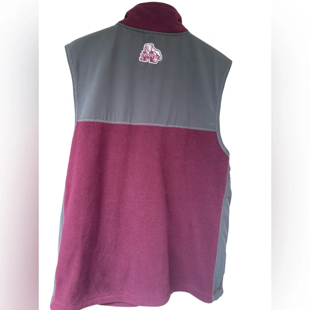 Mississippi State Bulldogs size XL Men’s fleece zip vest Maroon & Gray Bulldogs